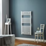 Pisa Towel Rail – 25mm, White Curved, 800x400mm (Electric)