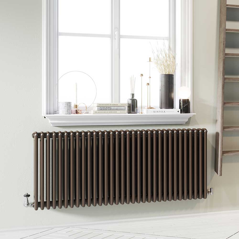 Nordic 4 Column Horizontal Radiator, Raw Metal, 600mm x 1509mm