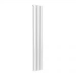 Reina Belva Vertical Aluminium Designer Radiator, White, 1800mm x 308mm – Double Panel