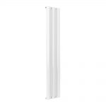 Reina Belva Vertical Aluminium Designer Radiator, White, 1800mm x 412mm – Double Panel