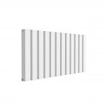 Reina Vicari Horizontal Aluminium Designer Radiator, White, 600mm x 1200mm – Double Panel