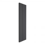 Reina Vicari Vertical Aluminium Designer Radiator, Anthracite, 1800mm x 500mm – Double Panel
