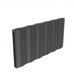 Reina Wave Horizontal Aluminium Designer Radiator, Anthracite, 600mm x 1244mm – Double Panel