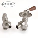 West Manual Valves, Abbey Lever, Satin Nickel Angled