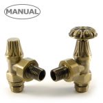 West Manual Valves, Abbey, Old English Brass Angled – 22mm