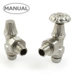 West Manual Valves, Abbey, Satin Nickel Angled – 22mm