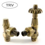 West Thermostatic Valves, Abbey, Old English Brass Angled