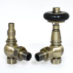 West Thermostatic Valves, Amberley, Antique Brass Angled