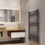 Trade Direct Towel Rail – 22mm, Anthracite Straight, 1200x400mm
