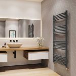 Trade Direct Towel Rail – 22mm, Anthracite Curved, 1400x400mm