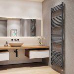 Trade Direct Towel Rail – 22mm, Anthracite Curved, 1800x400mm