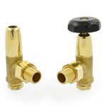 West Manual Valves, 1/2 inch, Black and Brass Angled