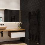 Trade Direct Towel Rail – 22mm, Black Straight, 1200x400mm (Electric)
