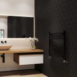 Trade Direct Towel Rail – 22mm, Black Curved, 600x500mm