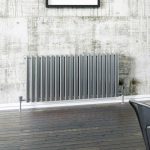 DQ Cove Horizontal Stainless Steel Designer Radiator, Polished, 600mm x 590mm – Double Panel