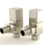West Manual Valves, Square, Satin Nickel Angled  – 10mm