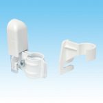 Apollo Roma, Concealed Wall Brackets with Bottom Clips, White (pair)