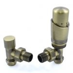 West Thermostatic Valves, Delta, Antique Brass Angled