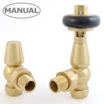 West Manual Valves, Eton, Un-Lacquered Brass Angled