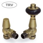 West Thermostatic Valves, Faringdon, Old English Brass Angled  – 10mm
