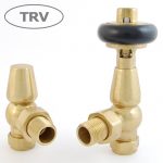 West Thermostatic Valves, Faringdon, Un-Lacquered Brass Angled
