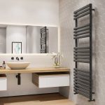 Trade Direct Saturn Bar Towel Rail, Anthracite, 1120x500mm