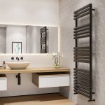 Trade Direct Saturn Bar Towel Rail, Black, 1120x500mm (Electric)