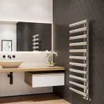 Trade Direct Saturn Offset Towel Rail, Silver, 1240x500mm