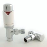 West Thermostatic Valves, Realm, White/Chrome Angled – 10mm
