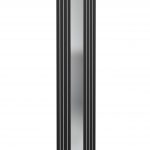 Reina Reflect Vertical Designer Radiator, Black, 1800mm x 449mm
