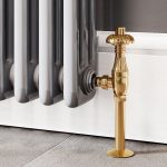 Trade Direct Thermostatic Valves, Traditional Metal Head, Polished Brass Angled