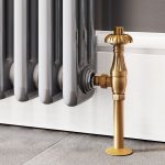 Trade Direct Thermostatic Valves, Traditional Metal Head, Antique Brass Angled