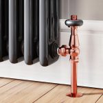 Trade Direct Thermostatic Valves, Traditional Wooden Head, Copper Angled