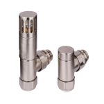 Nordic Thermostatic Valves, Cylinder, Nickel Angled