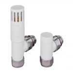 Nordic Thermostatic Valves, Cylinder, White Angled
