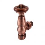 Nordic Thermostatic Valves, Traditional, Antique Copper/Walnut Angled