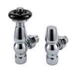 Nordic Thermostatic Valves, Traditional, Chrome/Black Angled
