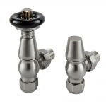 Nordic Thermostatic Valves, Traditional, Nickel/Black Angled