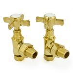 West Manual Valves, Westminster, Un-Lacquered Brass Angled