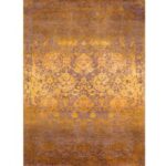 ABRASHED FLORAL CARTOUCHES, HUES OF GOLD ON LILAC
